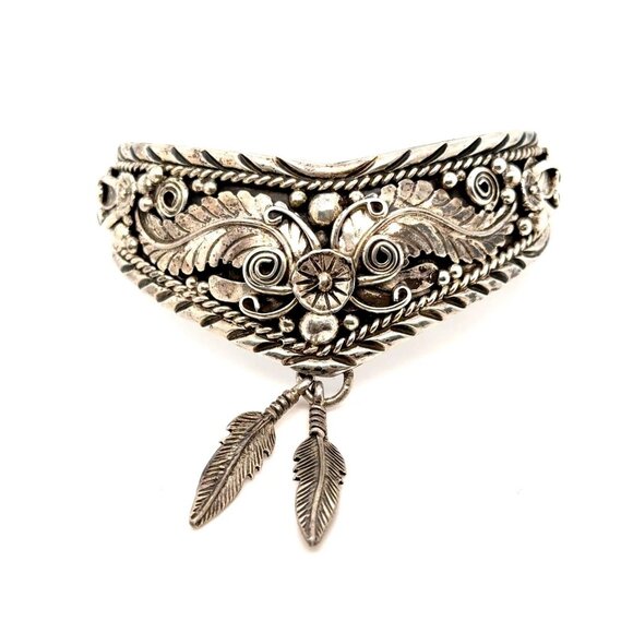 Sterling SC Dangle Feather Cuff